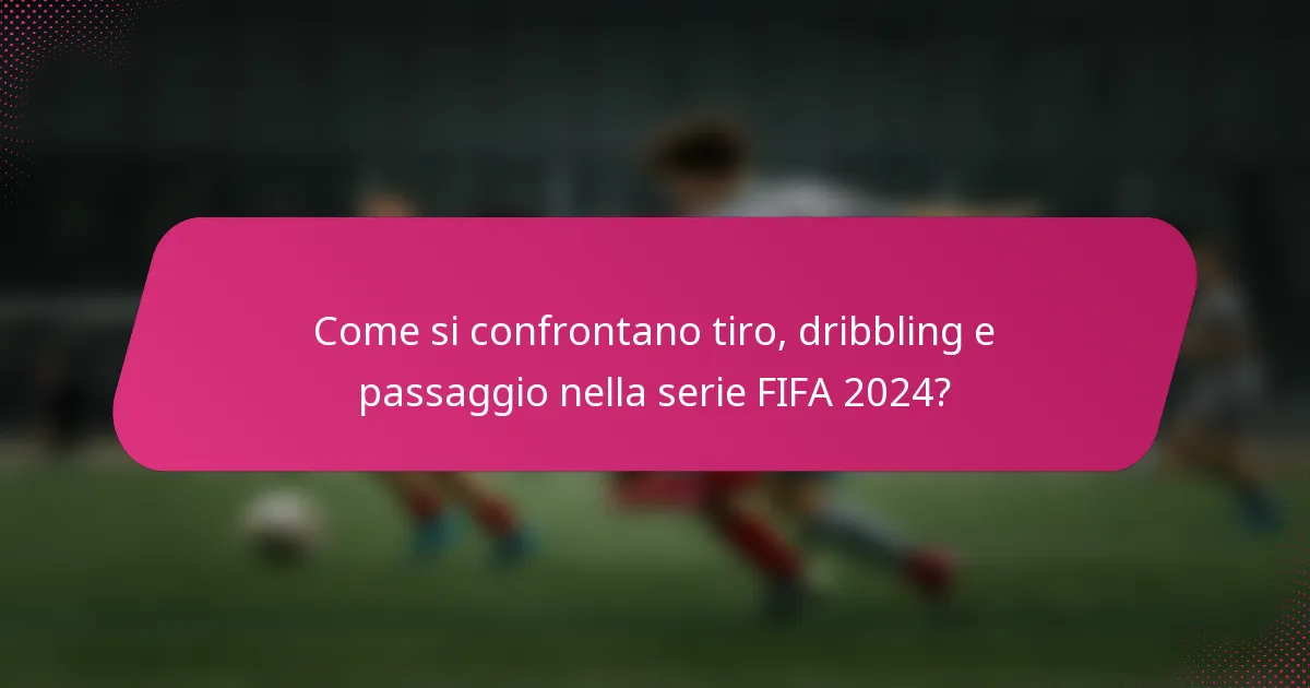 Come si confrontano tiro, dribbling e passaggio nella serie FIFA 2024?