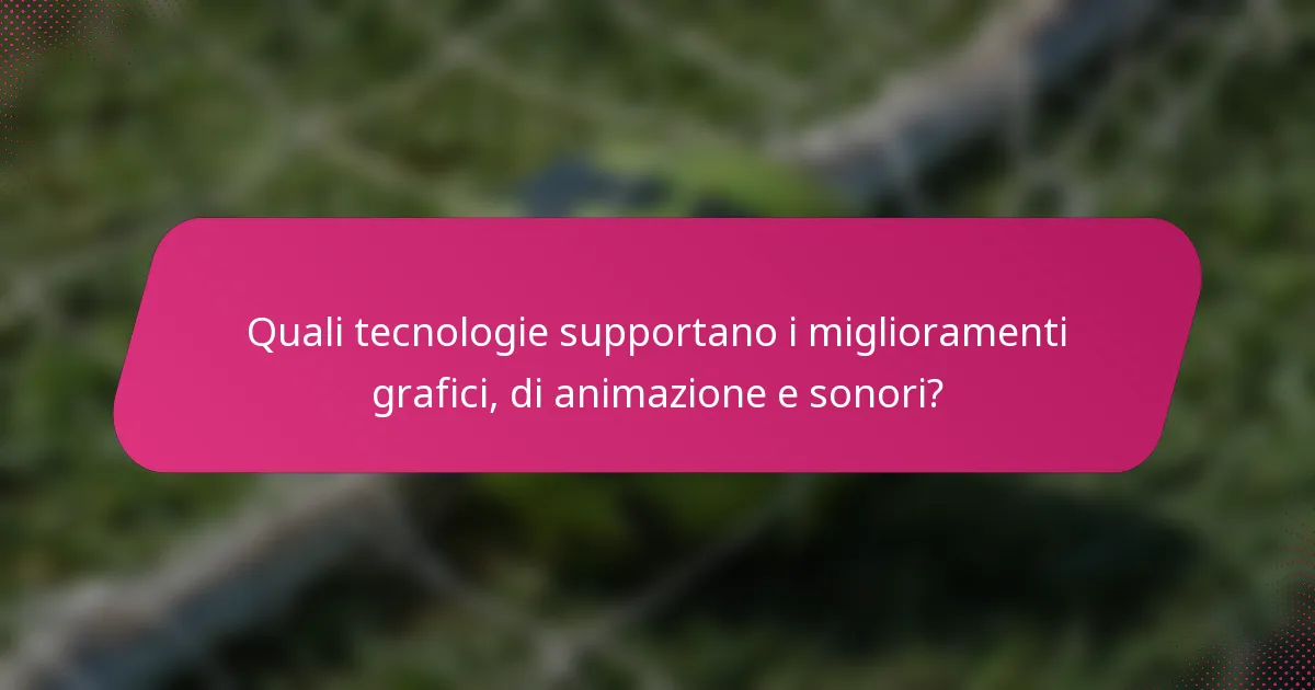 Quali tecnologie supportano i miglioramenti grafici, di animazione e sonori?